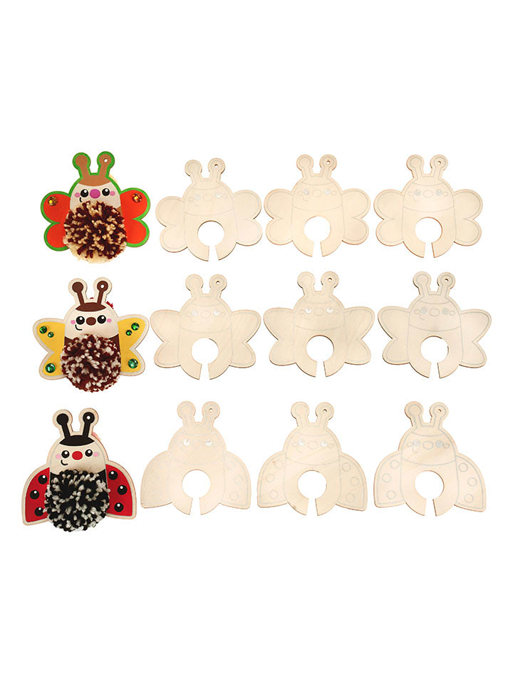 SUNNYSUE 12-częściowy zestawy "Pomponowe motyle" w kolorze beżowym rozmiar: onesize