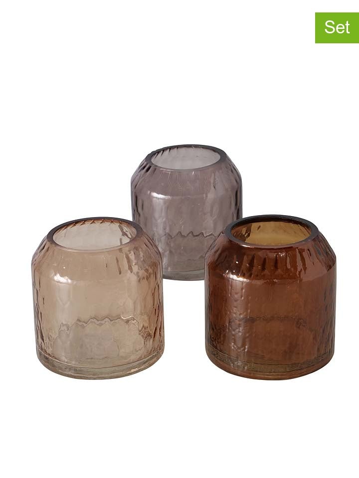 Boltze Świeczniki (3 szt.) "Likos" w różnych kolorach - wys. 10 x Ø 10 cm rozmiar: onesize