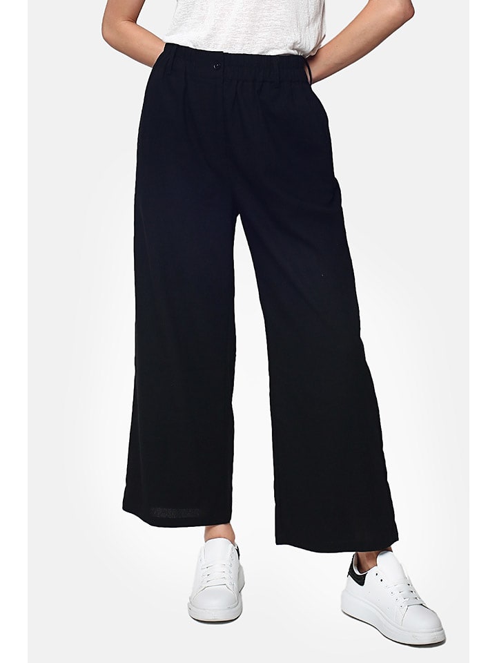 Le Jardin du Lin Lniane spodnie w kolorze czarnym rozmiar: 38