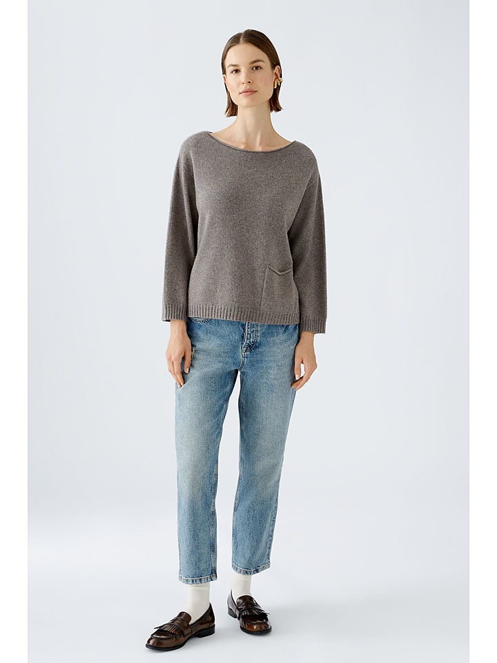 Oui Sweter w kolorze szarobrązowym rozmiar: 36