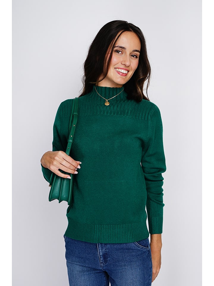 ASSUILI Sweter w kolorze ciemnozielonym rozmiar: 34