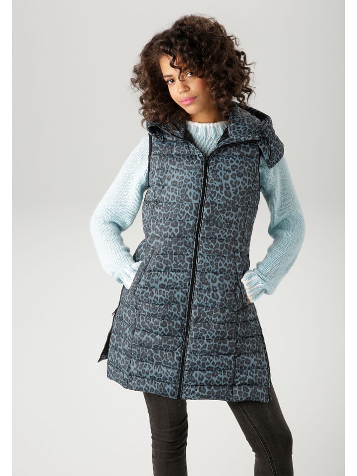 Aniston Kamizelka pikowana w kolorze czarno-niebieskim rozmiar: 44