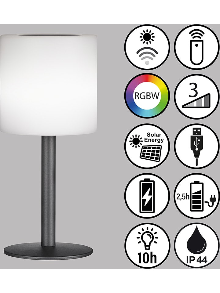 FISCHER & HONSEL Solarna lampa stołowa LED "Lesina" w kolorze białym - wys. 30 x Ø 13 cm rozmiar: onesize