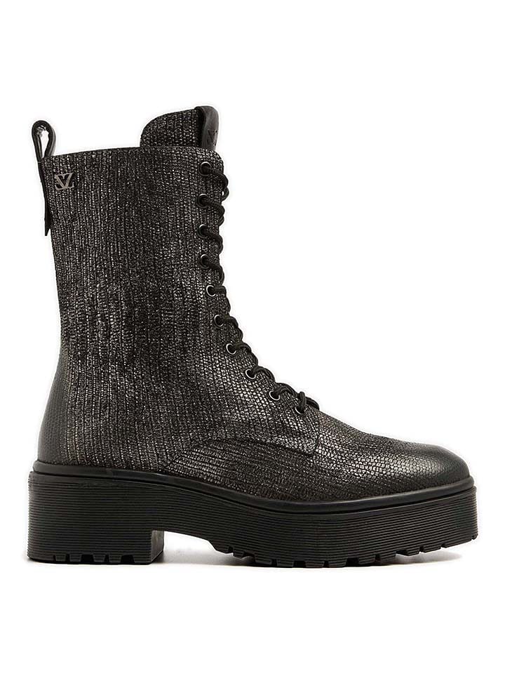 Lazamani Skórzane botki w kolorze srebrnym rozmiar: 38