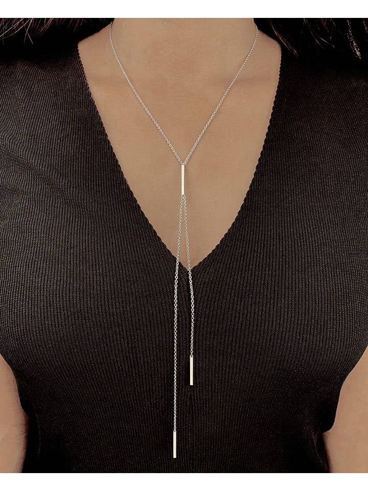 Eclat d'Argent Srebrny naszyjnik z elementem ozdobnym - dł. 45 cm rozmiar: onesize