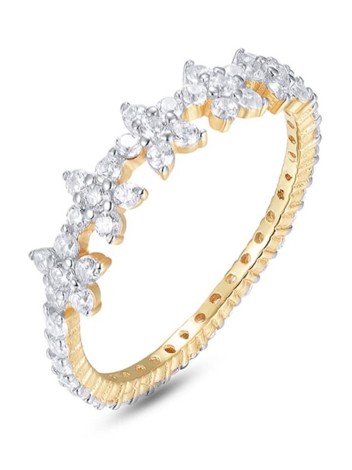 DI GIORGIO Pozłacany pierścionek z cyrkonią rozmiar: 54