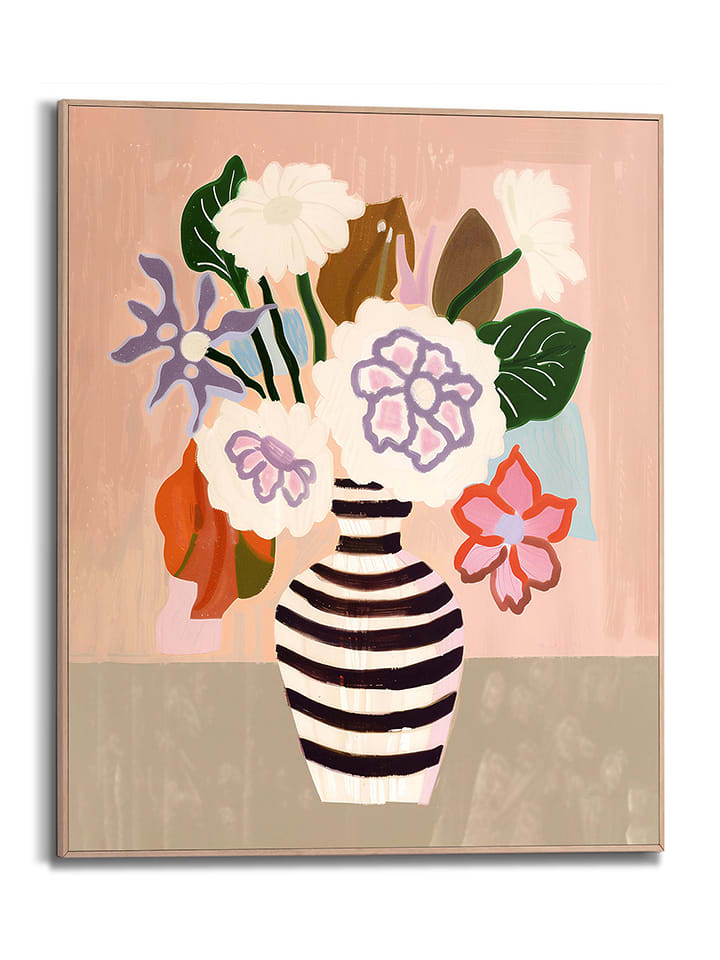 Orangewallz Druk artystyczny "Vase With Stripes" w ramce rozmiar: 40x50 cm