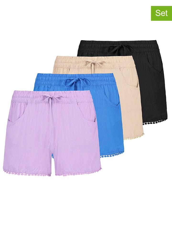 Fresh Made Szorty (4 pary) w kolorze czarnym, beżowym i niebieskim rozmiar: XL