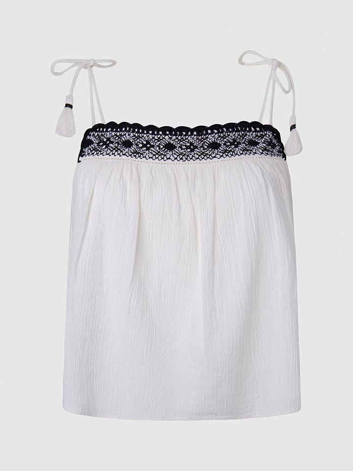 Pepe Jeans Top "Beni" w kolorze białym rozmiar: S