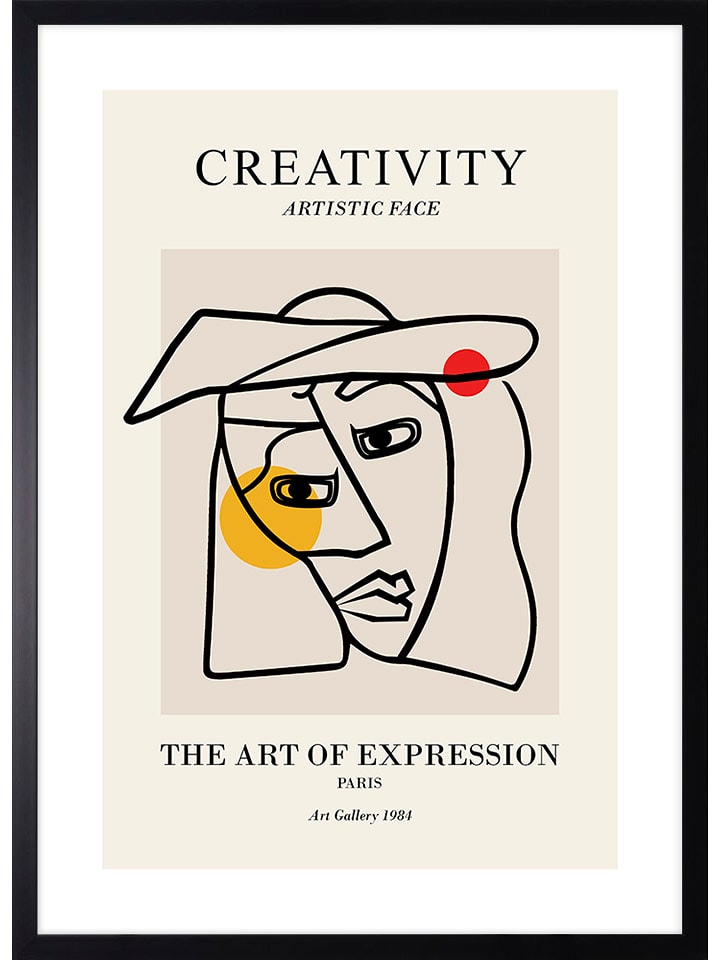 Ars Longa Druk artystyczny "Abstract theateral face" w ramce - 70 x 50 cm rozmiar: onesize