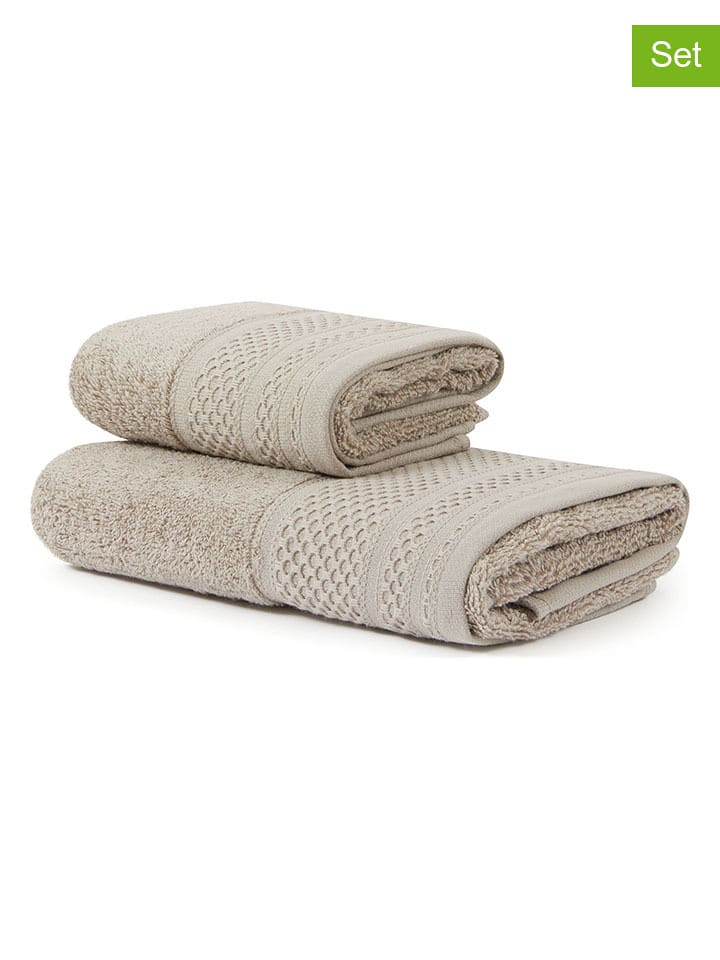 Lanerossi 2-częściowy zestaw ręczników w kolorze beżowym rozmiar: onesize