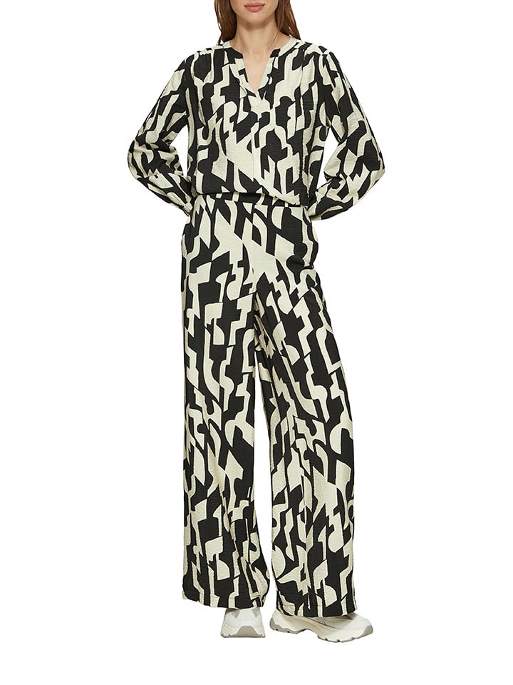 s.Oliver Spodnie w kolorze czarno-beżowym rozmiar: 40