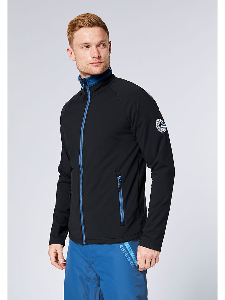 Chiemsee Kurtka polarowa w kolorze czarno-niebieskim rozmiar: M