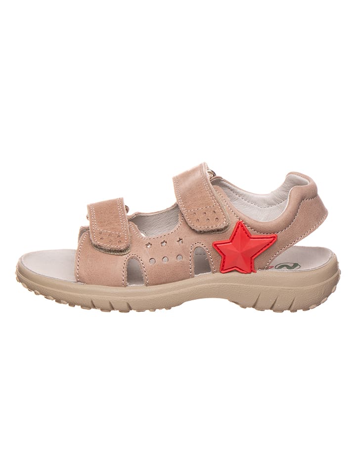 Naturino Skórzane sandały w kolorze beżowym rozmiar: 30