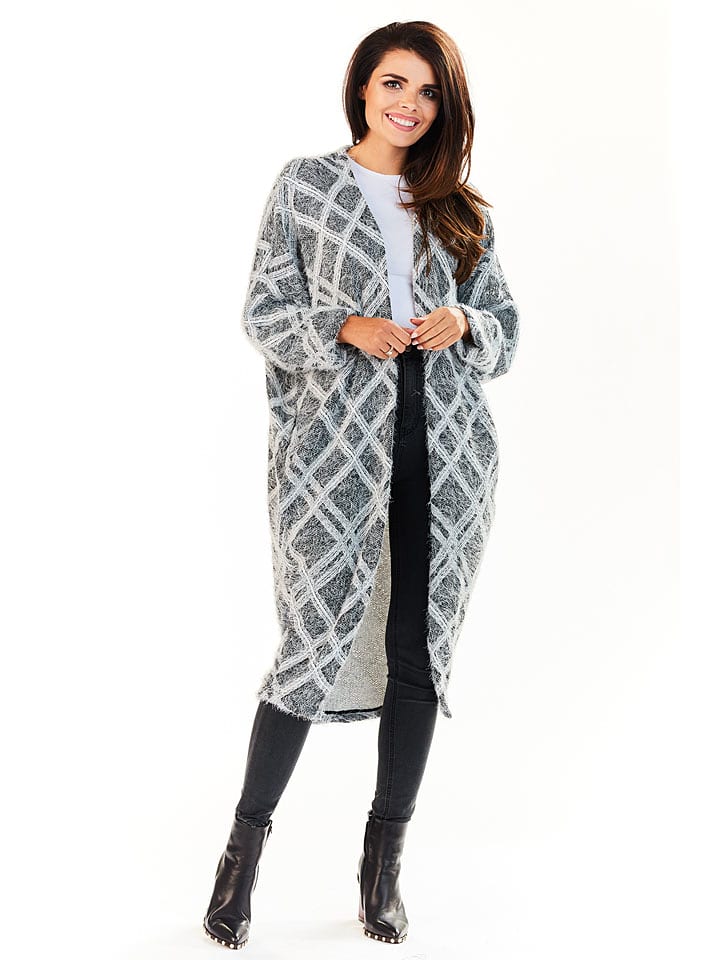 Awama Kardigan w kolorze szarym rozmiar: S/M