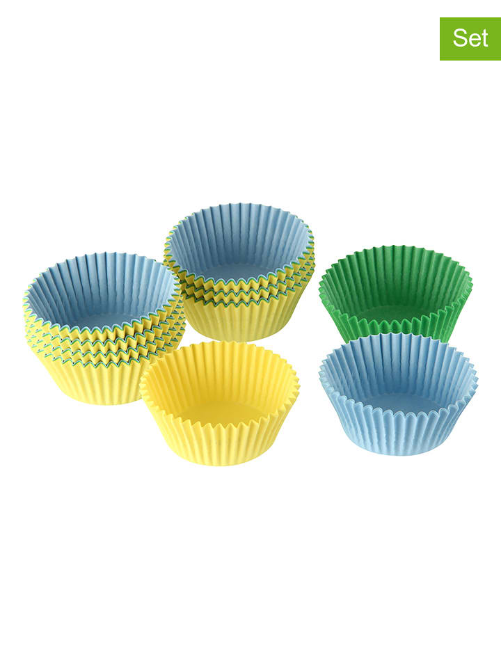 Dr. Oetker Foremki (300 szt.) w kolorze niebieskim, żółtym i zielonym do muffinek rozmiar: onesize