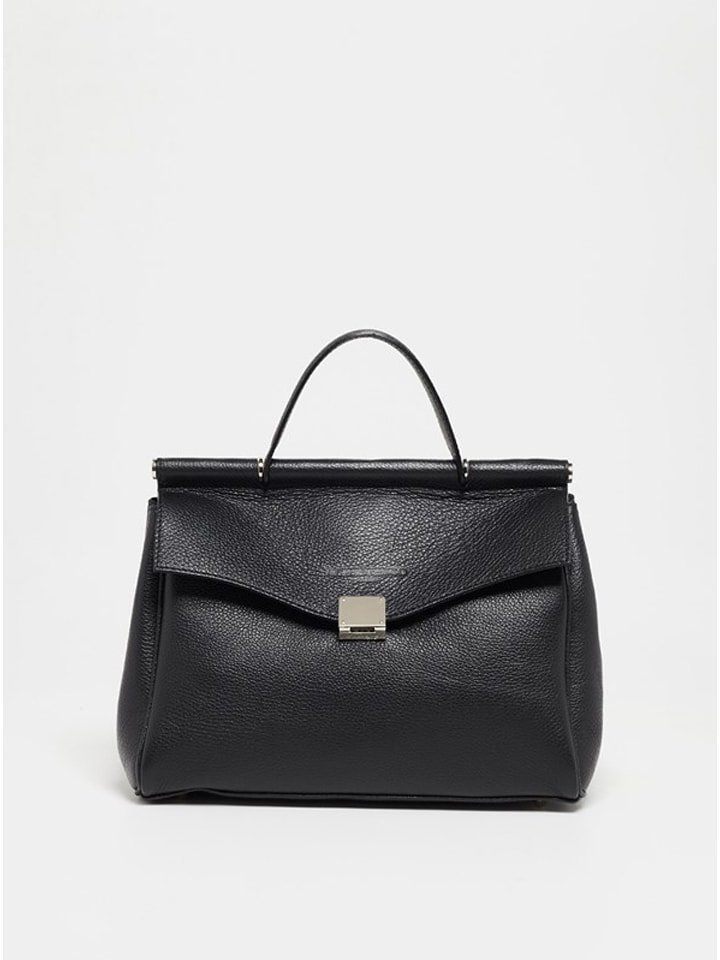 Victor & Hugo Paris Skórzana torebka "Matti" w kolorze czarnym - 33 x 25 x 14 cm rozmiar: onesize