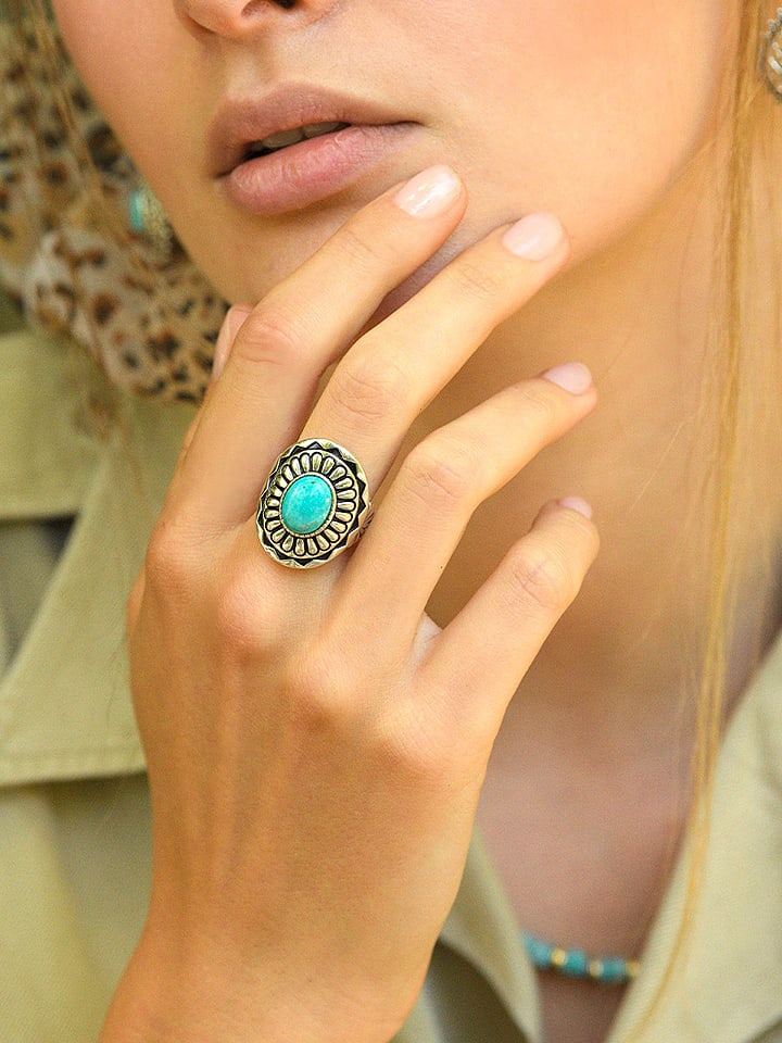 AMAZONIA Srebrny pierścionek "Chantico" z turkusem rozmiar: 50