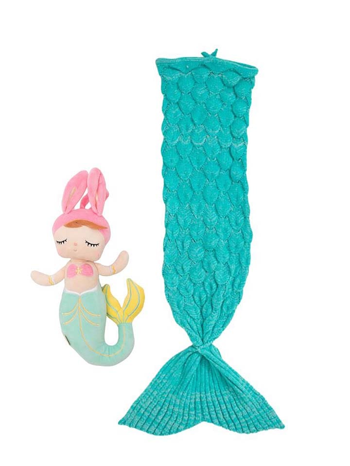 Crochetts 2-częściowy zestaw "Doll Lisa" w kolorze turkusowym rozmiar: onesize