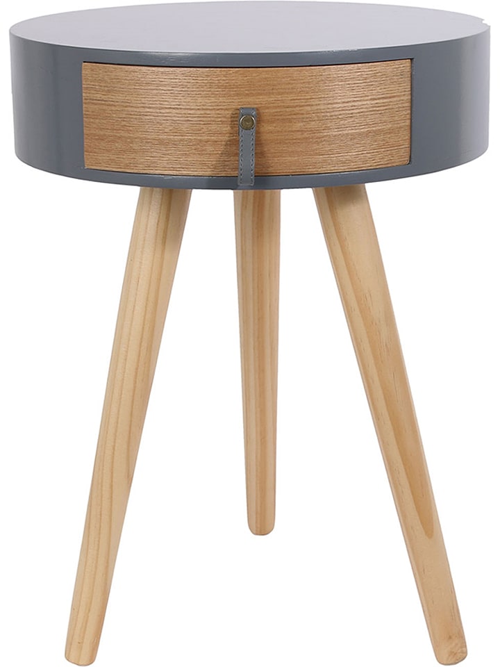 THE HOME DECO FACTORY Stolik nocny "Nora" w kolorze szarym - 35 x 46,5 x 35 cm rozmiar: onesize