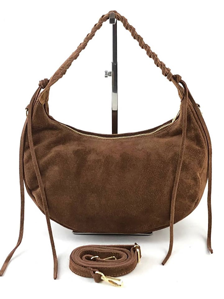 Amara Skórzana torebka "Lunaria" w kolorze brązowym - 33 x 20 x 13 cm rozmiar: onesize