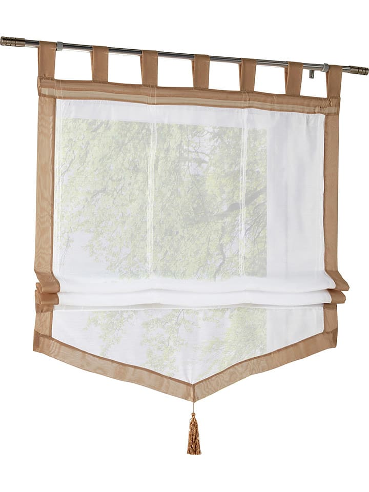 heine home Roleta rzymska w kolorze biało-beżowym rozmiar: 130x100 cm