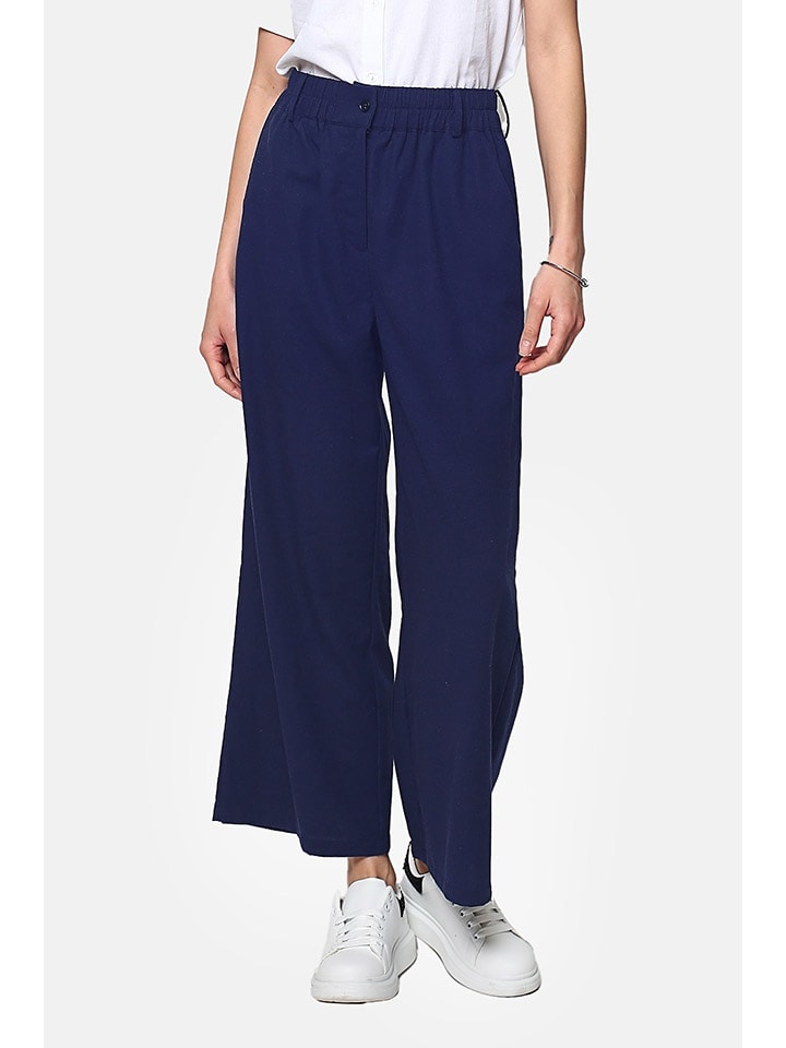 Le Jardin du Lin Lniane spodnie w kolorze niebieskim rozmiar: 40