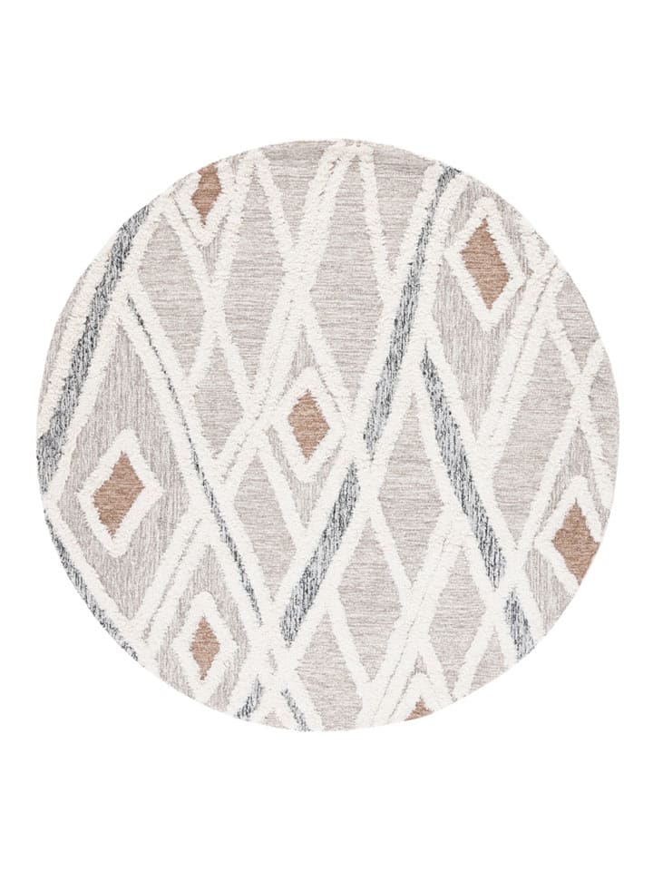 Safavieh Wełniany dywan "Casablanca" w kolorze szaro-białym rozmiar: 183x183 cm