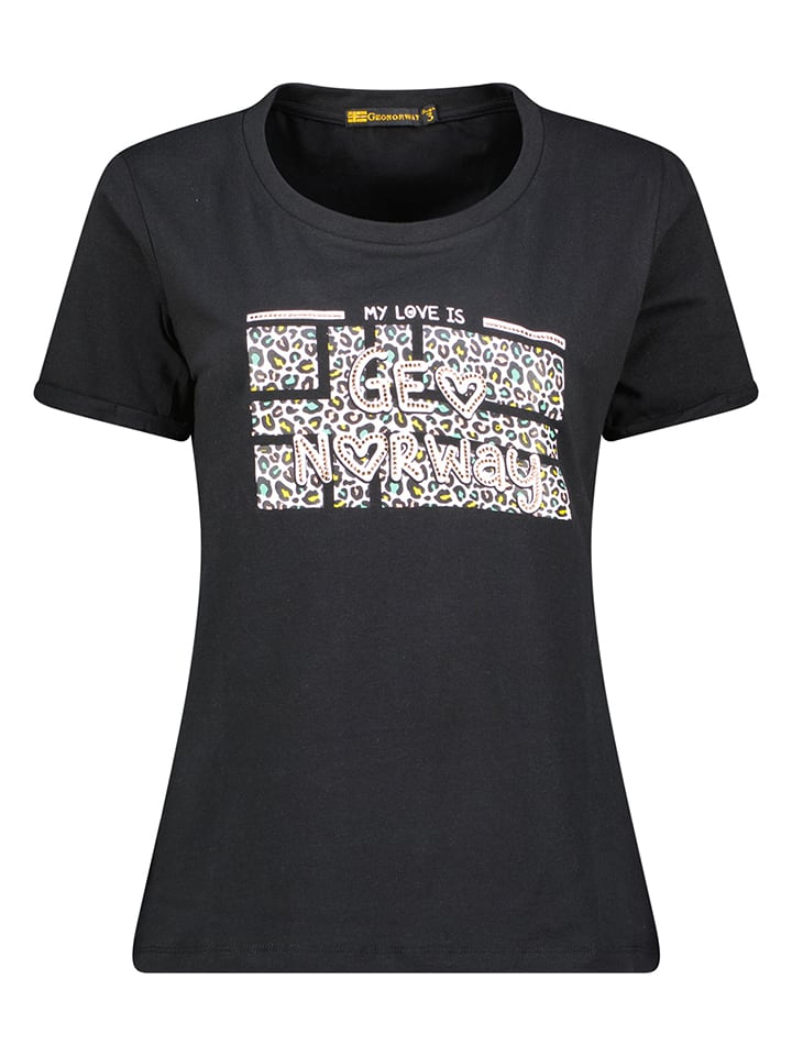 Geographical Norway Koszulka "Janimal" w kolorze czarnym rozmiar: L