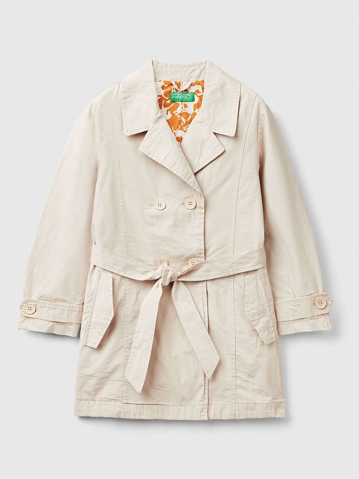 Benetton Płaszcz przejściowy w kolorze beżowym rozmiar: 130