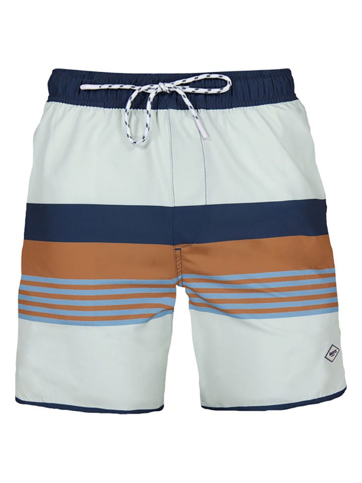 Barts Szorty kąpielowe "Pacose" w kolorze błękitno-jasnobrązowo-granatowym rozmiar: M