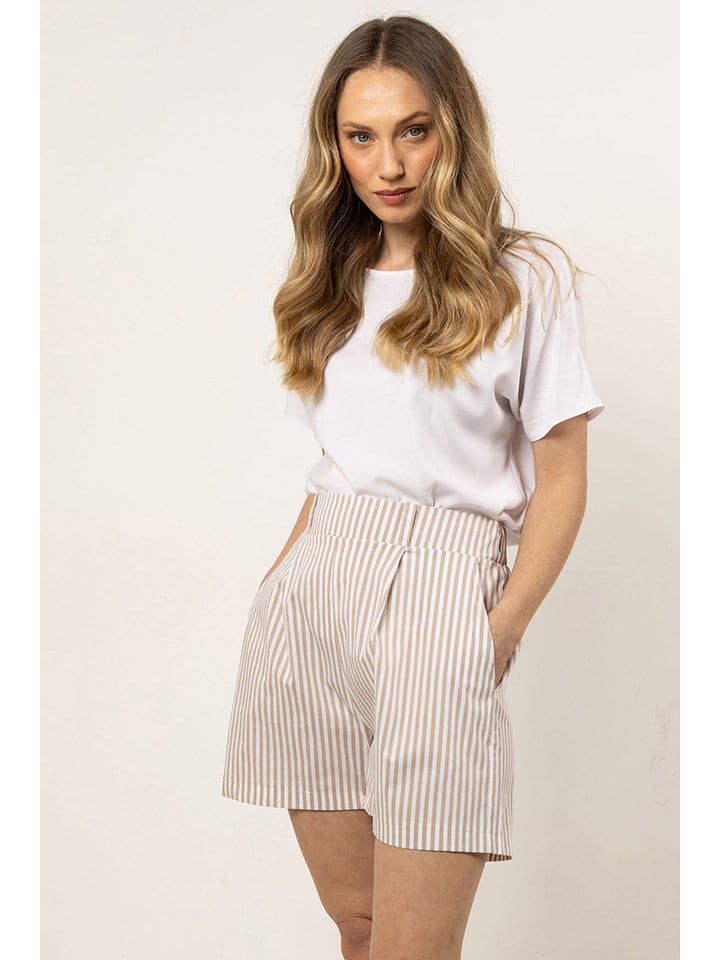 Awama Szorty w kolorze beżowo-białym rozmiar: S