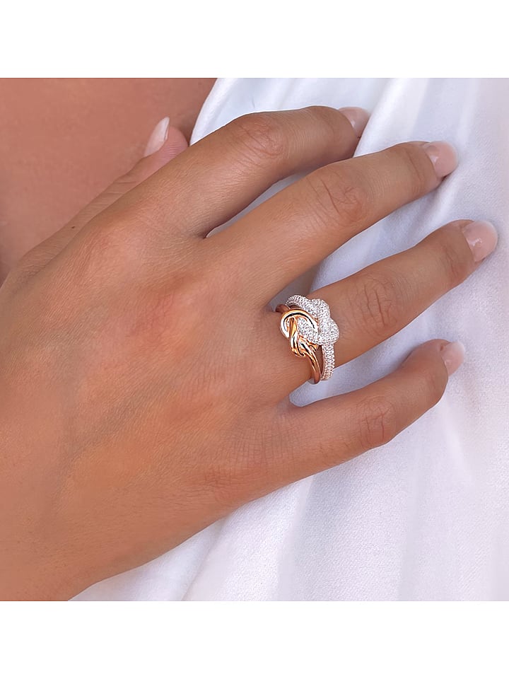 Eclat d'Argent Pozłacany pierścionek z cyrkoniami rozmiar: 54