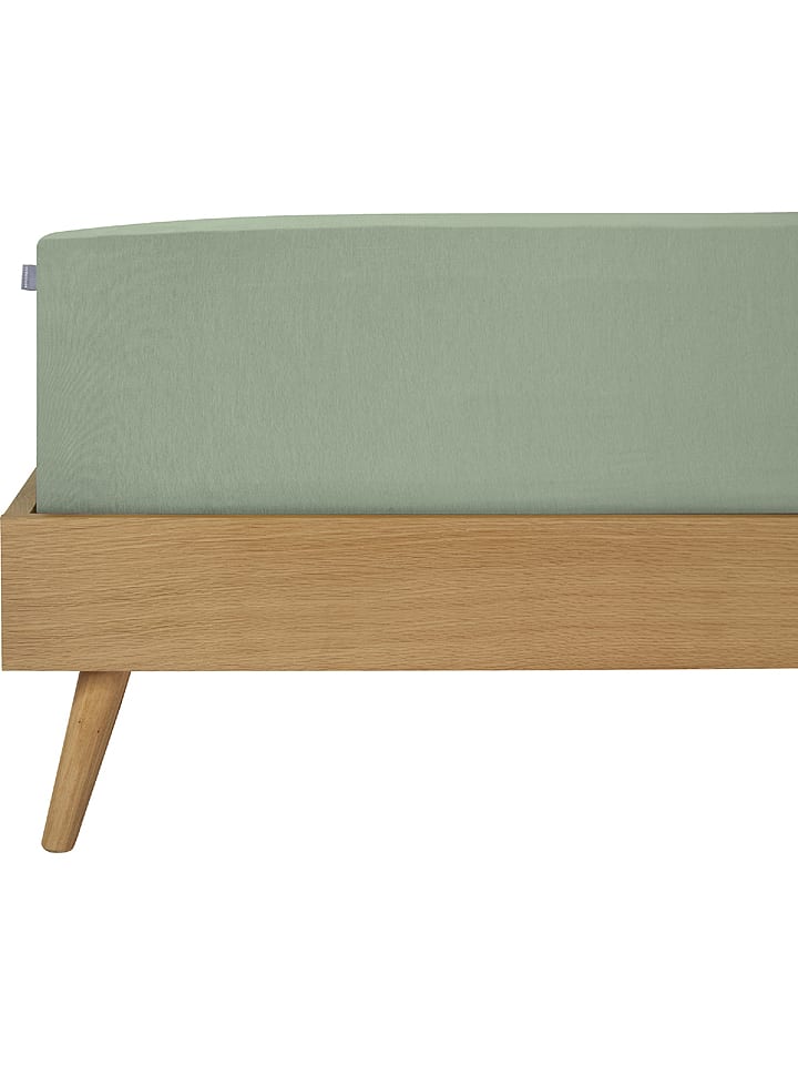 Schiesser Prześcieradło "Elli" w kolorze zielonym na gumce rozmiar: 100x200 cm