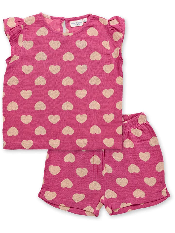 Sense Organics Piżama w kolorze różowym rozmiar: 98/104