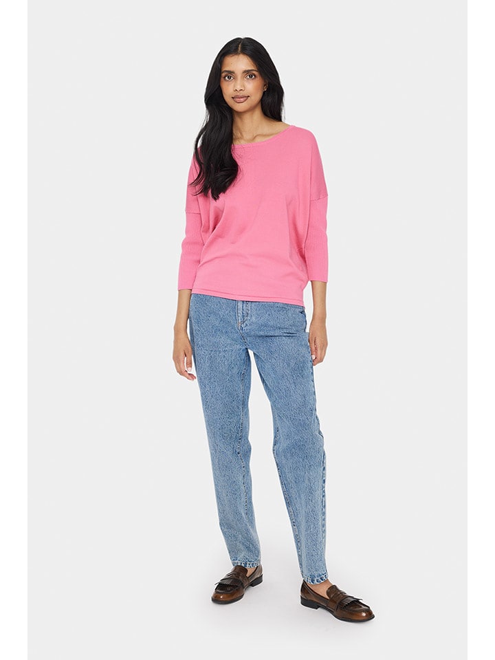 SAINT TROPEZ Sweter w kolorze różowym rozmiar: XL