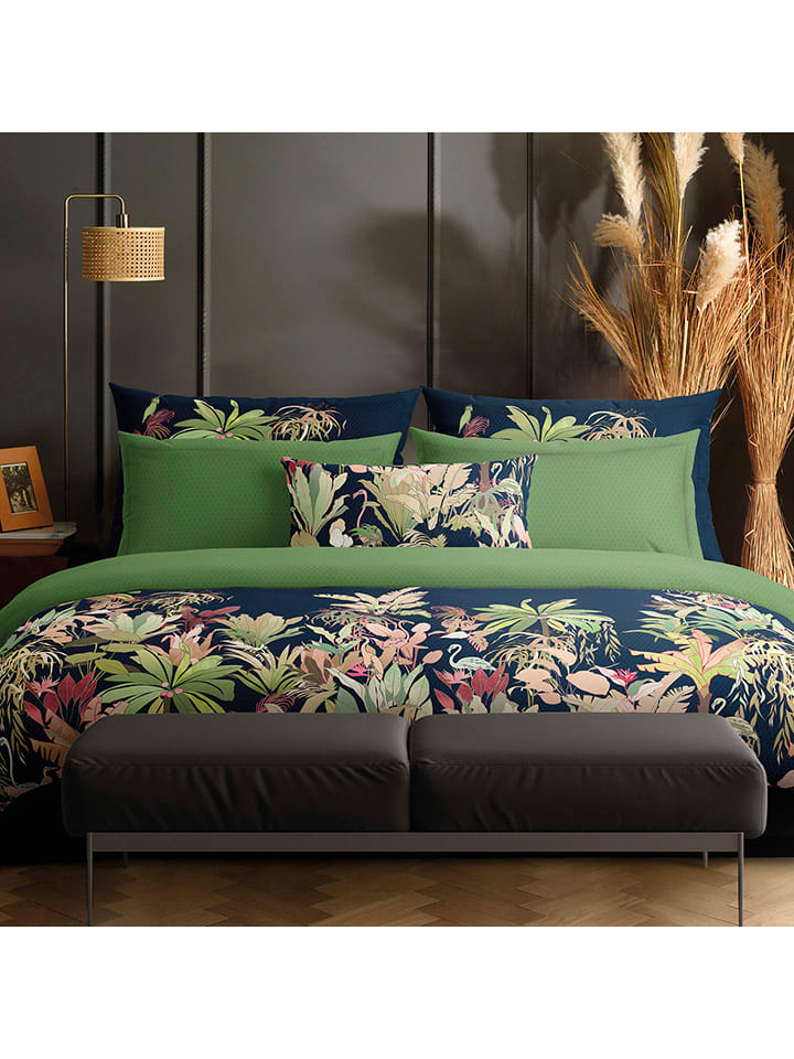 CXL by Christian Lacroix Satynowe poszewki (2 szt.) w kolorze zielono-granatowym na poduszkę rozmiar: 50x70 cm