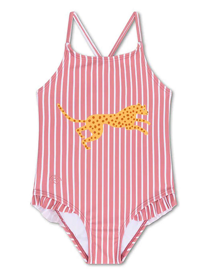 Swim Essentials Strój kąpielowy "Boldlines" w kolorze czerwonym rozmiar: 134/140