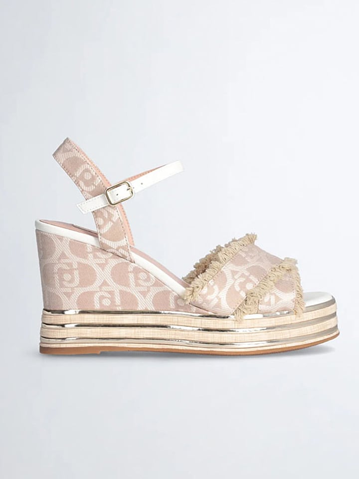 Liu Jo Sandały w kolorze beżowym na koturnie rozmiar: 40