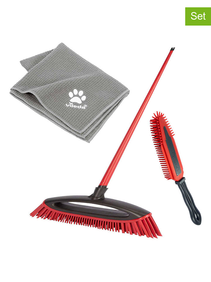 Vileda 3-częściowy zestaw "Pet Pro" w kolorze czerwonym rozmiar: onesize