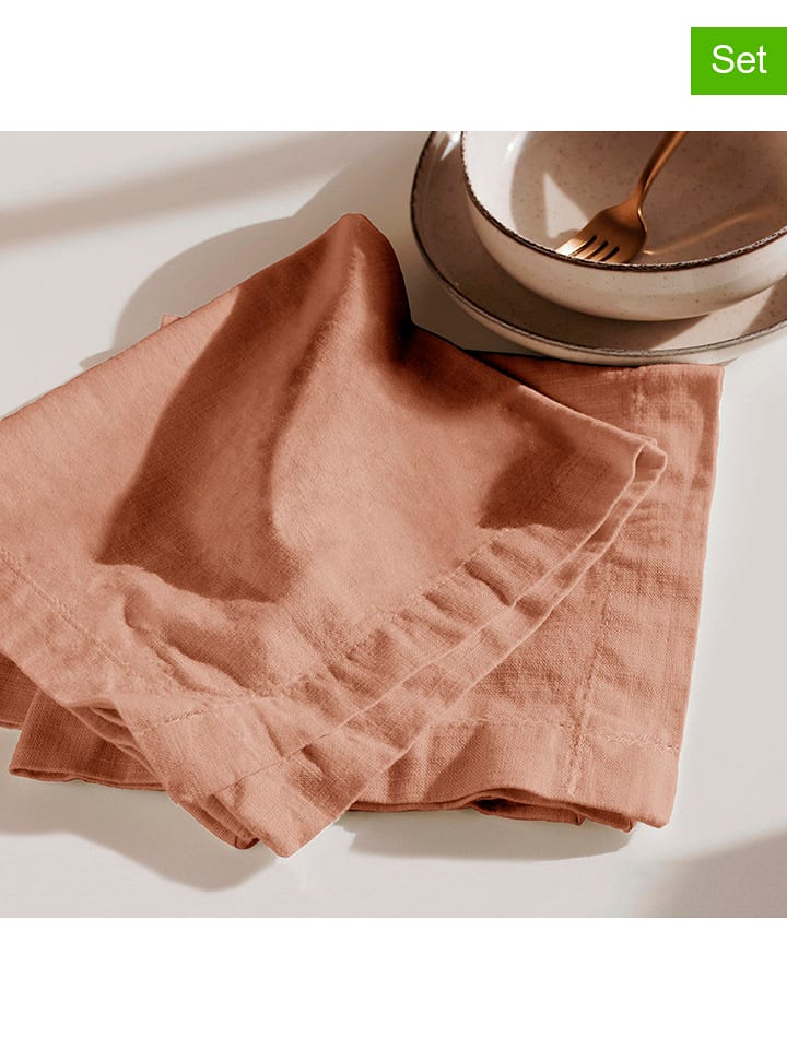 Mint Rugs Serwetki (2 szt.) "Delfos" w kolorze pomarańczowym rozmiar: 40x40 cm