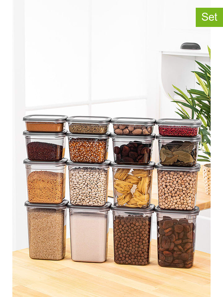 Violeta Home Pojemniki (16 szt.) w kolorze antracytowym rozmiar: onesize