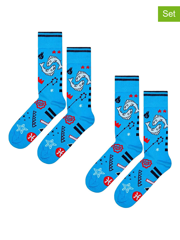 Happy Socks Skarpety (2 pary) w kolorze niebieskim rozmiar: 36-40