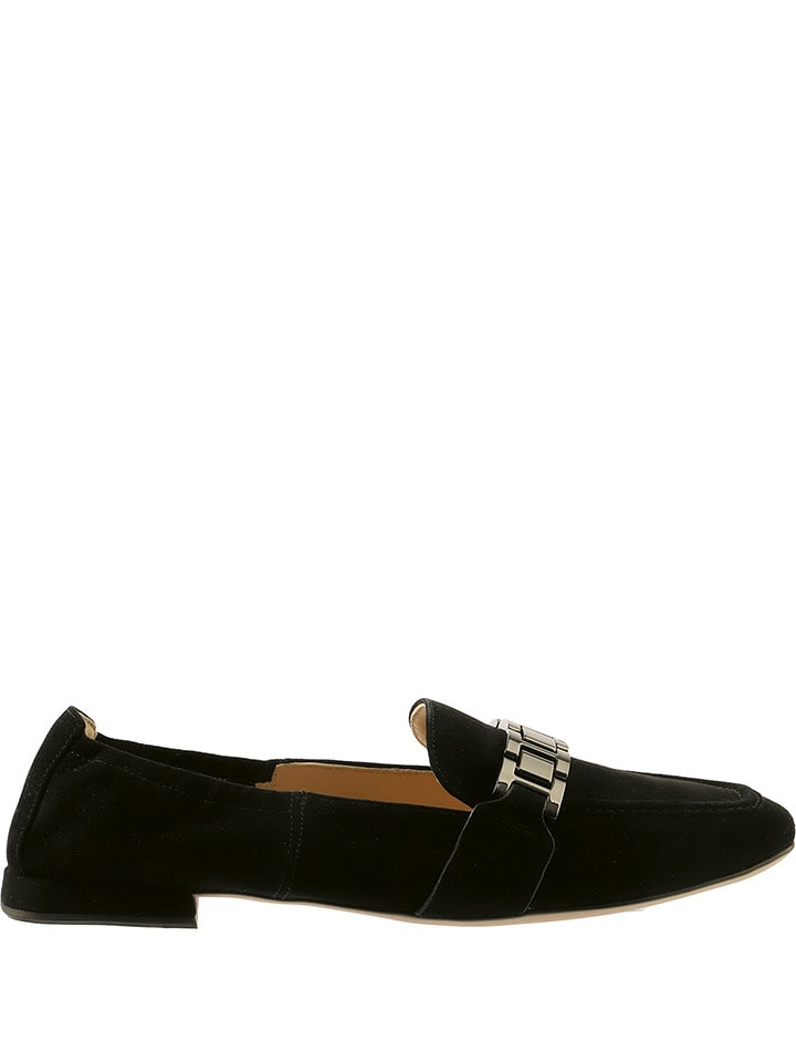 Högl Skórzane slippersy "Madeleine" w kolorze czarnym rozmiar: 34,5