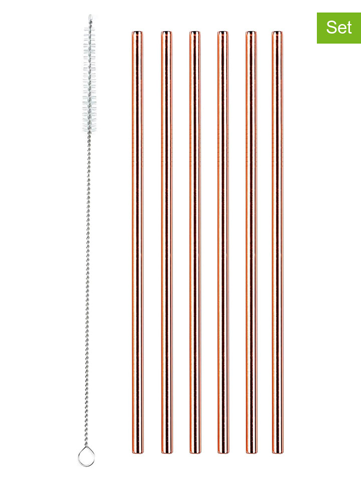 Echtwerk Słomki (6 szt.) w kolorze miedzianym - dł. 21,5 cm rozmiar: onesize