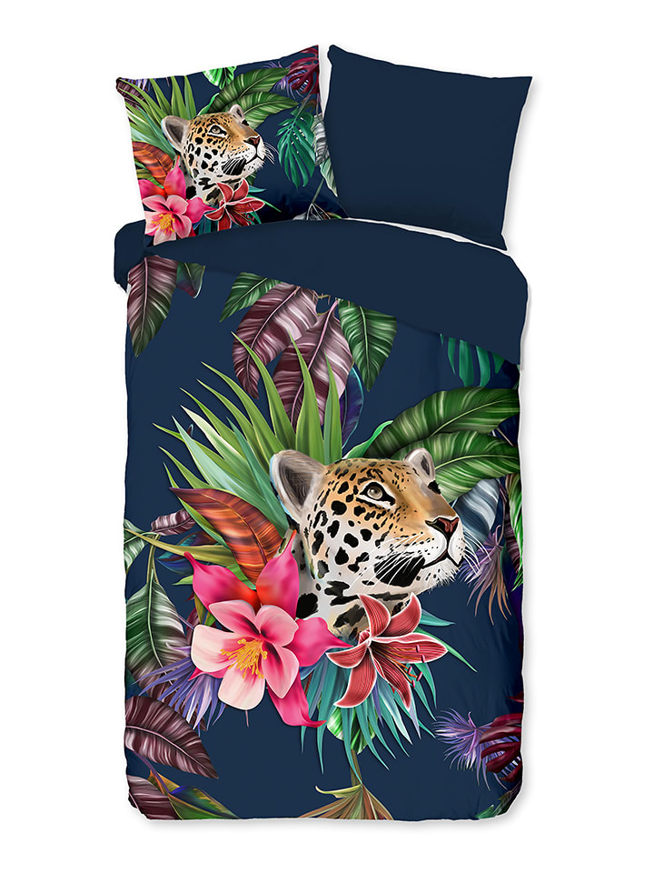 Pure Komplet pościeli "Wild" w kolorze granatowym z mikrofibry rozmiar: 140x220 cm