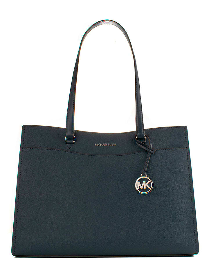 Michael Kors Skórzana torebka w kolorze granatowym - 37 x 28 x 12 cm rozmiar: onesize