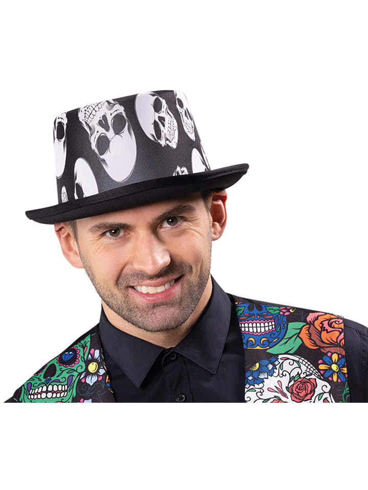 Party x People Cylinder "Skull" w kolorze czarno-białym rozmiar: onesize