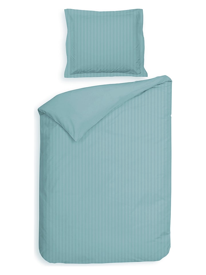 Heckett Lane Komplet pościeli satynowej "Banda" w kolorze błękitnym rozmiar: 135x200 cm