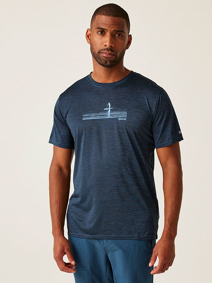 Regatta Koszulka "Fingal IX" w kolorze granatowym do biegania rozmiar: M